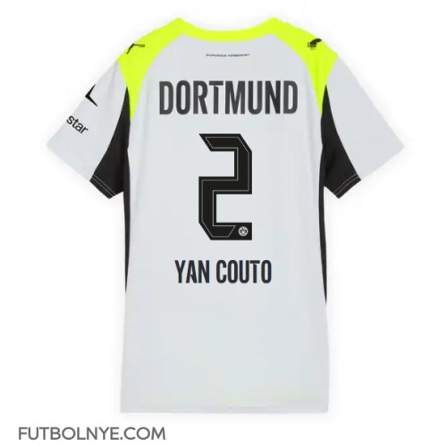 Camiseta Borussia Dortmund Yan Couto #2 Visitante Equipación para mujer 2025-26 manga corta